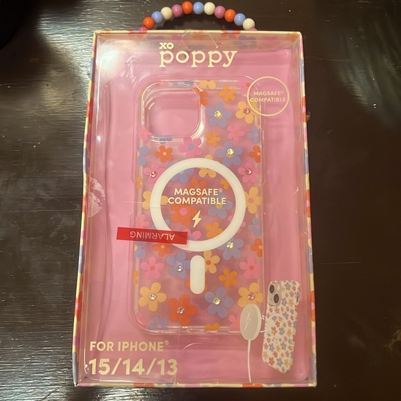XO Poppy IPhone 13/14/15 phone case! Pink, orange, purple pastel! - Picture 1 of 1